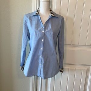 Burberry Pinstripe Button Down Shirt - Size L